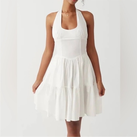 Frankie's Bikinis Dresses & Skirts - Frankie's Bikinis Tulsa White Pin Up Halter Mini Dress Size Large